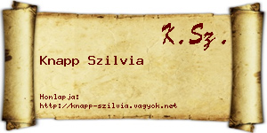 Knapp Szilvia névjegykártya